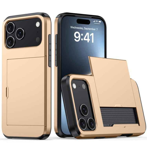 Shockproof Armor Phone Case with Card Slot, For iPhone 17 Pro Max, For iPhone 17 Pro