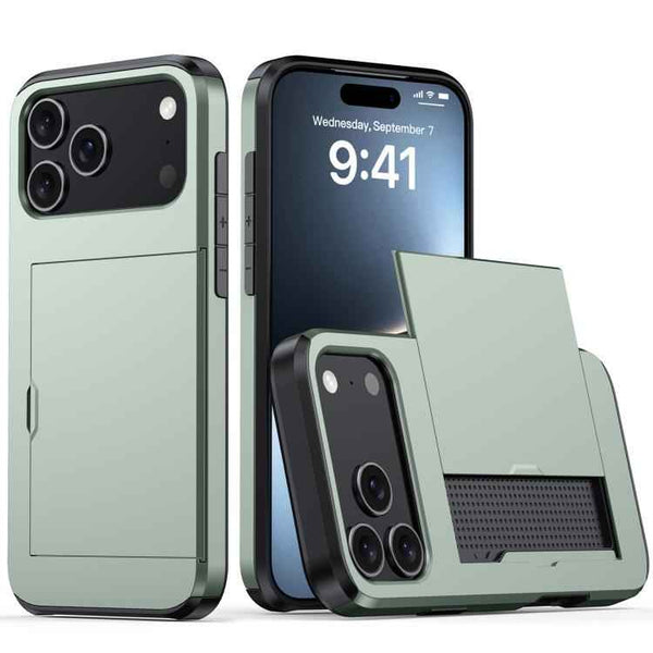 Shockproof Armor Phone Case with Card Slot, For iPhone 17 Pro Max, For iPhone 17 Pro