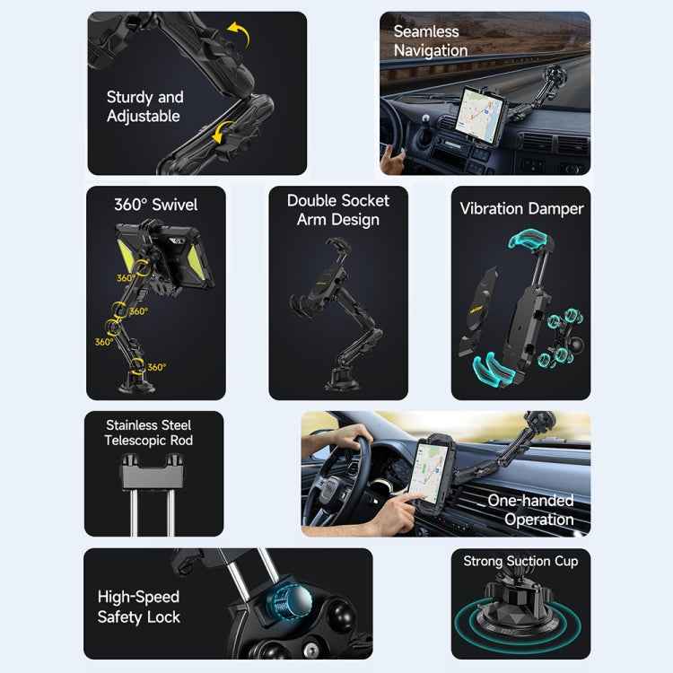 Ulefone UAN02 Armor Mount Max Car Phone Tablet Holder(Black)