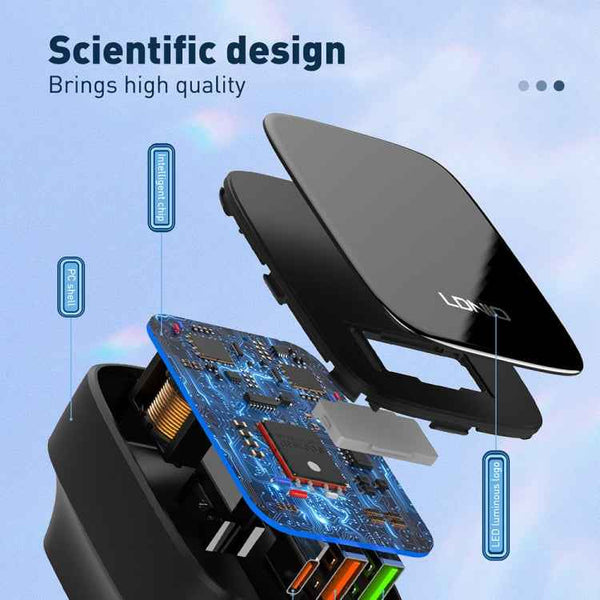 LDNIO Q334 32W Type-C + Dual USB Port Charger with 1m Micro USB Data Cable, EU Plug