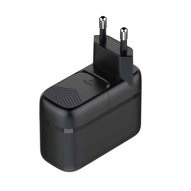 LDNIO Q366 65W USB + Dual Type-C Port Charger with 1m USB-C / Type-C to USB-C / Type-C Data Cable, Plug Type:EU Plug(Black)
