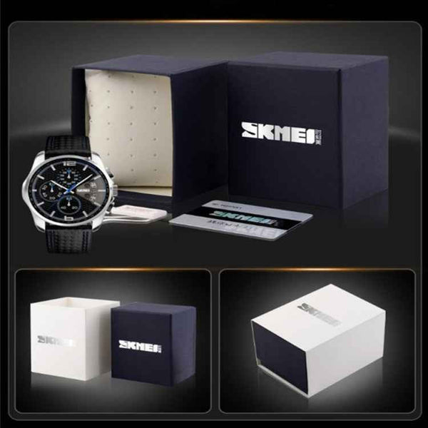 SKMEI Watch Packaging Gift Box, Blue Box Set, Iron Box Set