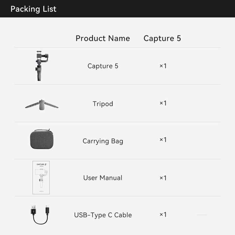 FUNSNAP Capture 5 Professional 3-Axis Handheld Gimbal Phone Live Stabilizer