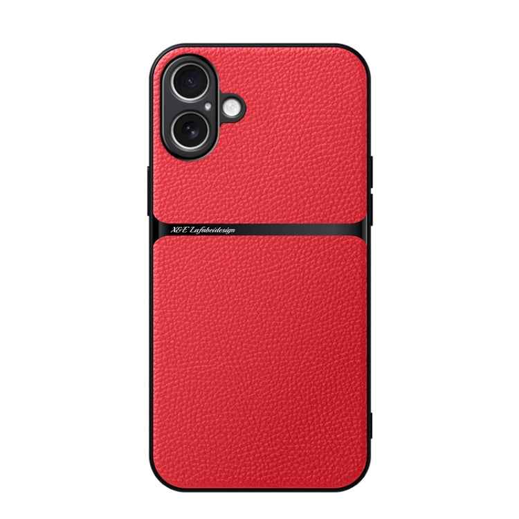 Litchi Leather Magnetic Full Coverage Shockproof Phone Case, For iPhone 16e, For iPhone 16 Pro Max, For iPhone 16 Pro, For iPhone 16 Plus