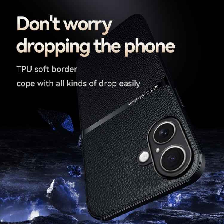 Litchi Leather Magnetic Full Coverage Shockproof Phone Case, For iPhone 16, For iPhone 15 Pro Max, For iPhone 15 Pro, For iPhone 15 Plus