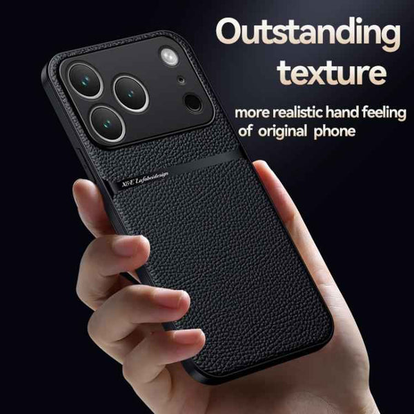 Litchi Leather Magnetic Full Coverage Shockproof Phone Case, For iPhone 17 Pro Max, For iPhone 17 Pro, For iPhone 17, For iPhone Air