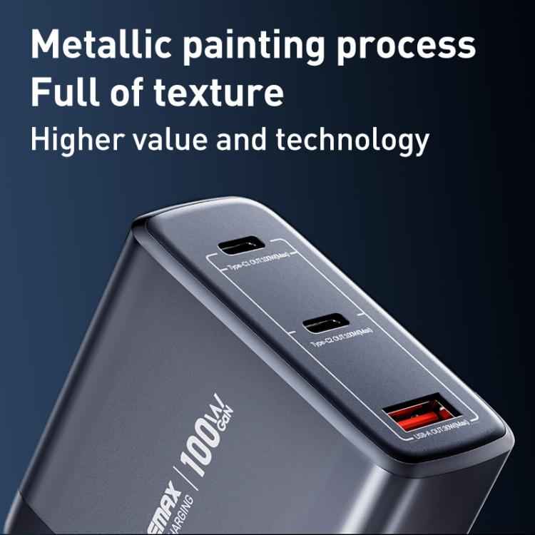 REMAX U2-AC 100W USB and Dual Type-C GaN Digital Display Fast Charger, EU Plug