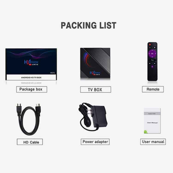 H96 Max 6K Ultra HD Android 10.0 TV Box, 2GB+16GB, Allwinner H616, EU Plug