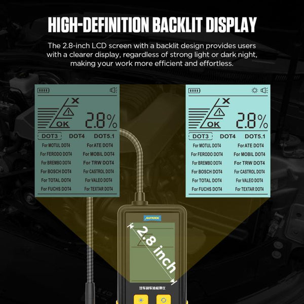 AUTOOL AS502 Digital Display Intelligent Car Brake Fluid Tester Water Content Testing