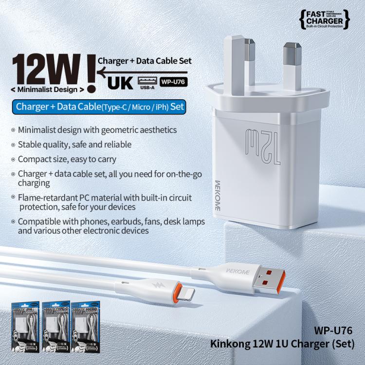 WK WP-U76 Kinkong 12W USB Charger Set