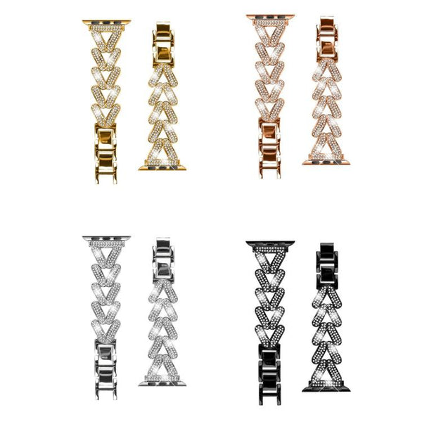 xDfind Small Twist Diamond Metal Watch Band