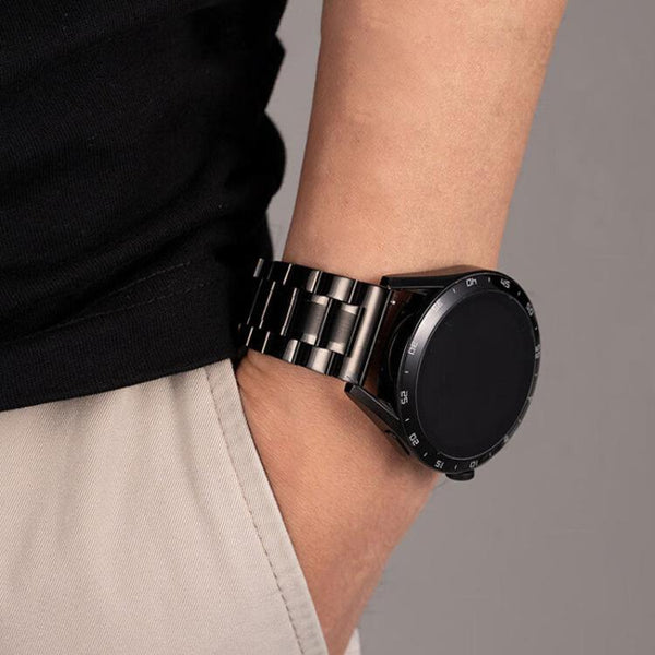 xDfind Five-bead Solid Stainless Steel Butterfly Buckle Watch Band