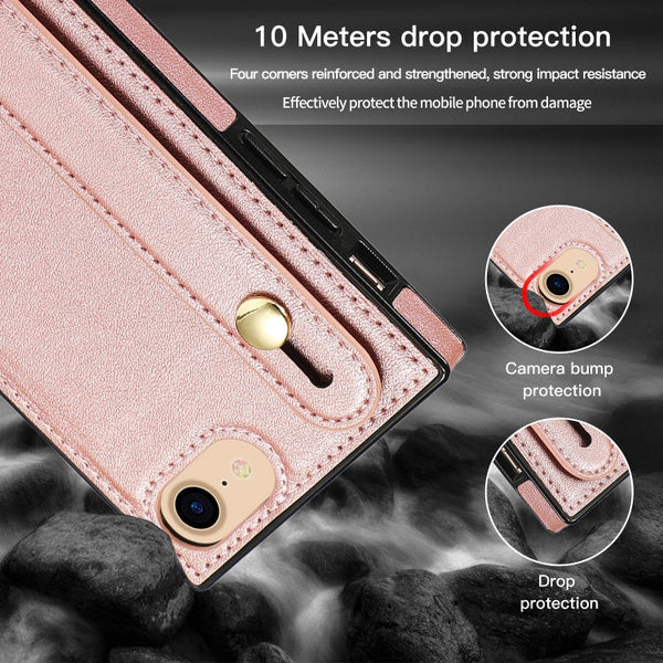 Wrist Strap PU+TPU Shockproof Protective Case with Crossbody Lanyard & Holder & Card Slot, For iPhone 6, For iPhone 7 / 8 / SE 2020, For iPhone 6 Plus, For iPhone 8 Plus / 7 Plus