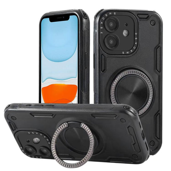 Three-core Mecha 360 Degree Rotation Magnetic Holder Phone Case