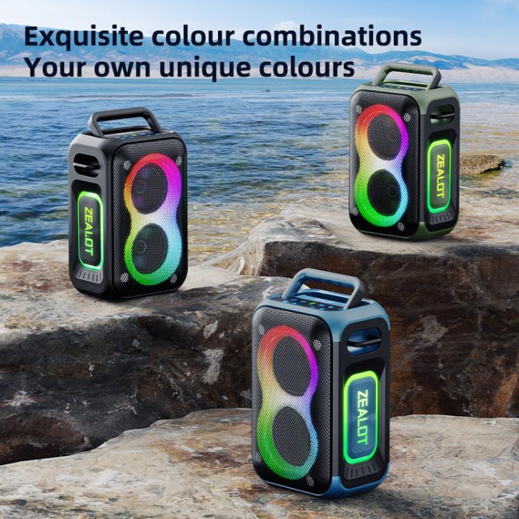 Zealot PT02 60W Portable Outdoor RGB Colorful Light Stereo Bluetooth Speaker, PT02