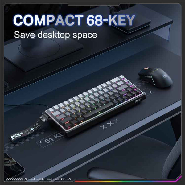 ONIKUMA G69 68 Keys RGB Lighting Wired Magnetic Axis Keyboard