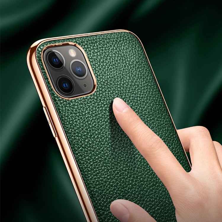 SULADA Litchi Texture Leather Electroplated Shckproof Protective Case, For iPhone 11 Pro, For iPhone 11, For iPhone 11 Pro Max