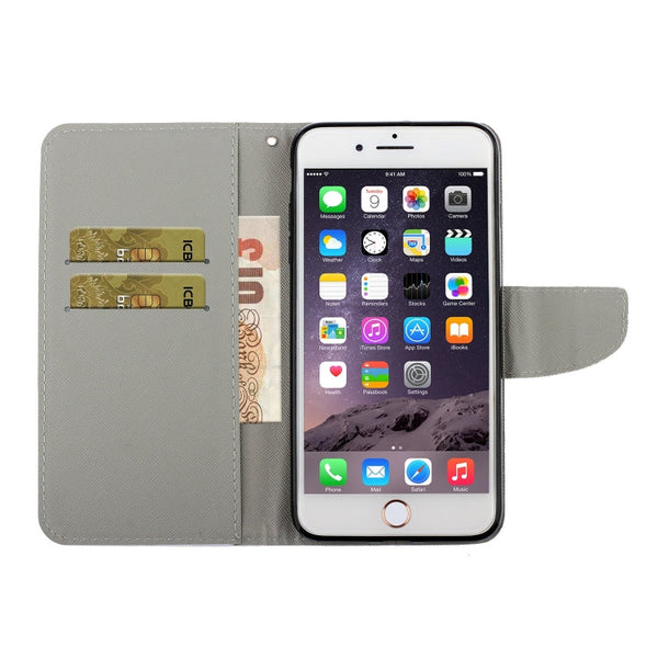 Coloured Drawing Pattern Horizontal Flip PU Leather Case with Holder & Card Slots & Wallet & Lanyard, For iPhone 6 Plus & 6s Plus