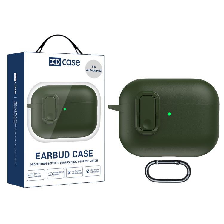 XDcase Faux Leather Texture Security Lock TPU Earbud Case, For AirPods Pro 3, For AirPods 4, For AirPods Pro 2 / 1