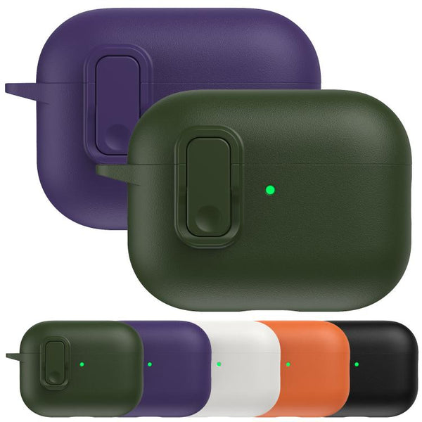 XDcase Faux Leather Texture Security Lock TPU Earbud Case, For AirPods Pro 3, For AirPods 4, For AirPods Pro 2 / 1