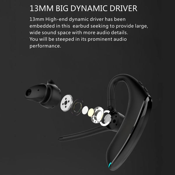 F910 Bluetooth 5.0 Hanging Ear Style Dual Mic Noise Reduction Bluetooth Earphone