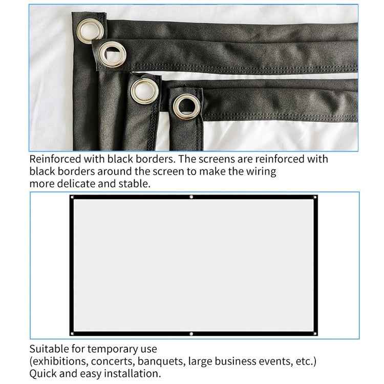Simple Folding Thin Polyester Projector Film Curtain, Size:72 inch (16:9) Projection Area: 159x90cm