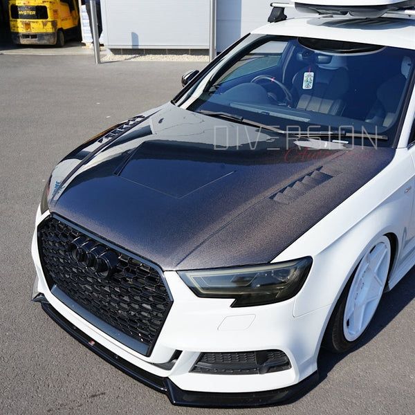 Audi A3/S3/RS3 8V Hatchback LY Style Genuine Carbon Fibre Bonnet (2012-2020) - DAS
