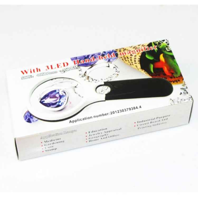 Reading Visual Magnifier with 3 LED Light, Mini Portable 3-45X Handheld (Black)