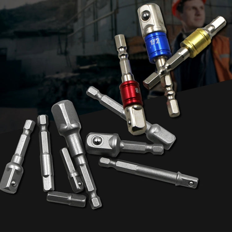 3 PCS/Set Socket Bit Extension Bar Hex Shank Adapter Drill Nut Driver Power Drill Bit(1/4, 3/8, 1/2 inch), Length:65-73mm