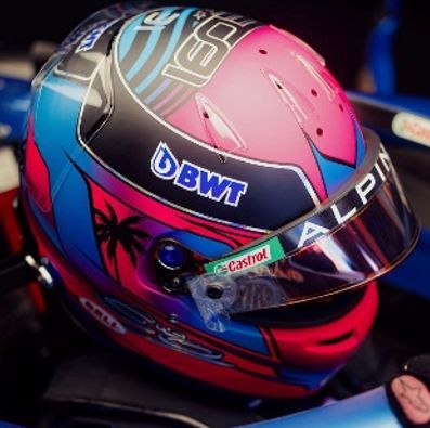 Esteban Ocon BWT Alpine F1 Miami GP 2023 Helmet - 1:5 Scale