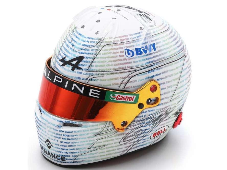 Esteban Ocon F1 British GP 2023 Helmet 1:5 Scale Spark Resin Replica