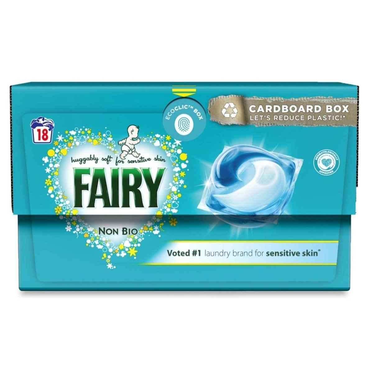 Fairy Non Bio Pods Washing Liquid Capsules for Sensitive Skin 18 Tablets