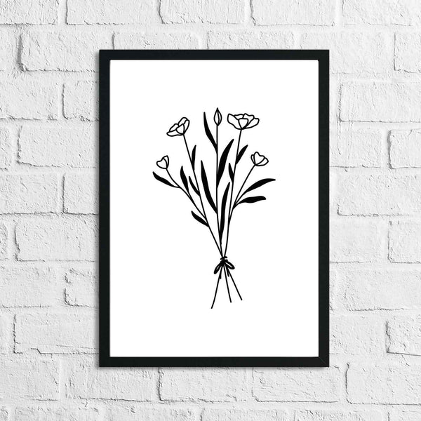 Flower 1 Simple Line Work Bedroom Home Wall Decor Print