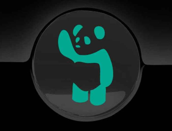 Waving Panda Fuel Cap Cover Car Sticker