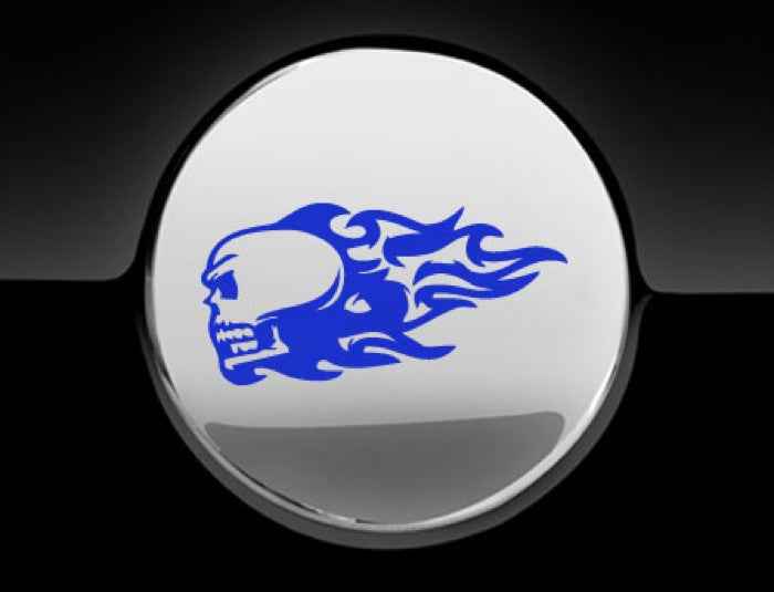 Flaming Skull Fuel Cap Cover Car Sticker
