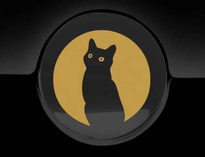 Moon Cat Fuel Cap Cover Car Sticker