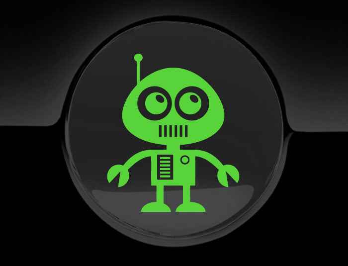 Adorable Robot Fuel Cap Car Sticker
