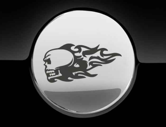 Flaming Skull Fuel Cap Cover Car Sticker