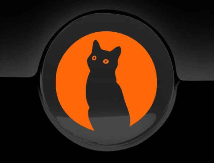 Moon Cat Fuel Cap Cover Car Sticker