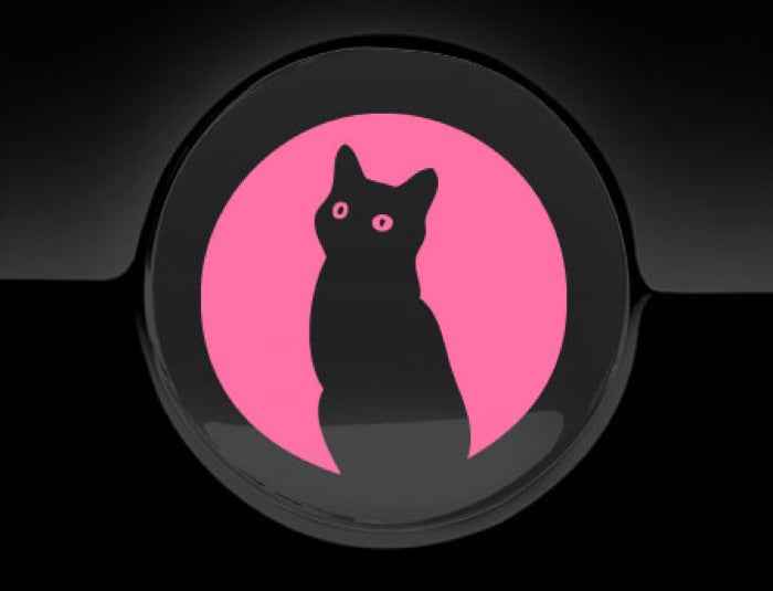 Moon Cat Fuel Cap Cover Car Sticker