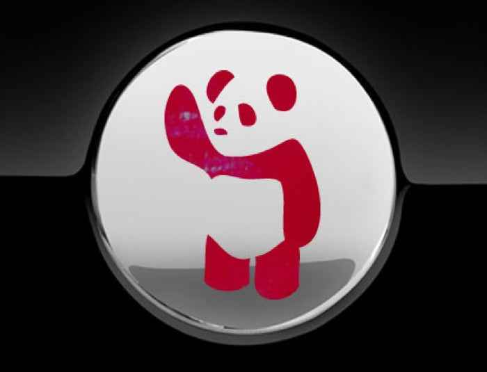 Waving Panda Fuel Cap Cover Car Sticker