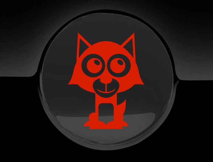 Adorable Wolf Fuel Cap Car Sticker