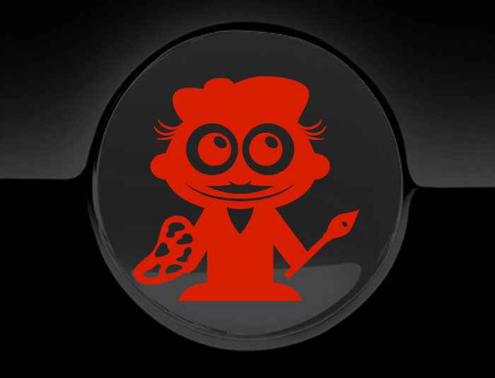 Adorable Artist Fuel Cap Car Sticker