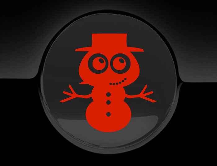 Adorable Snowman Fuel Cap Car Sticker