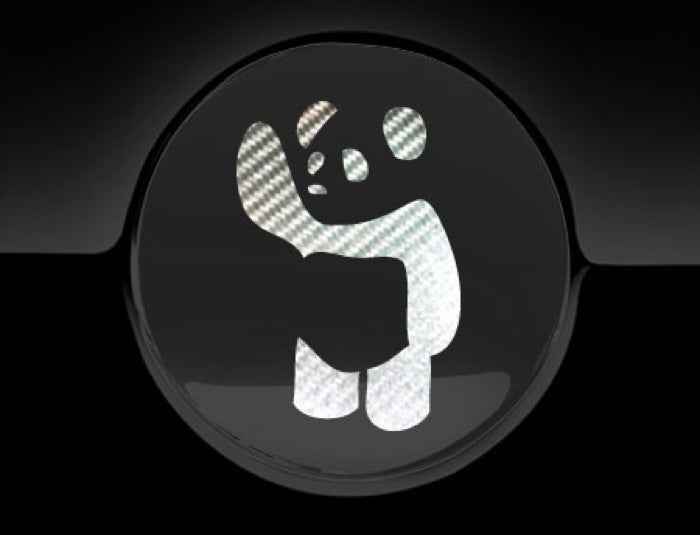 Waving Panda Fuel Cap Cover Car Sticker