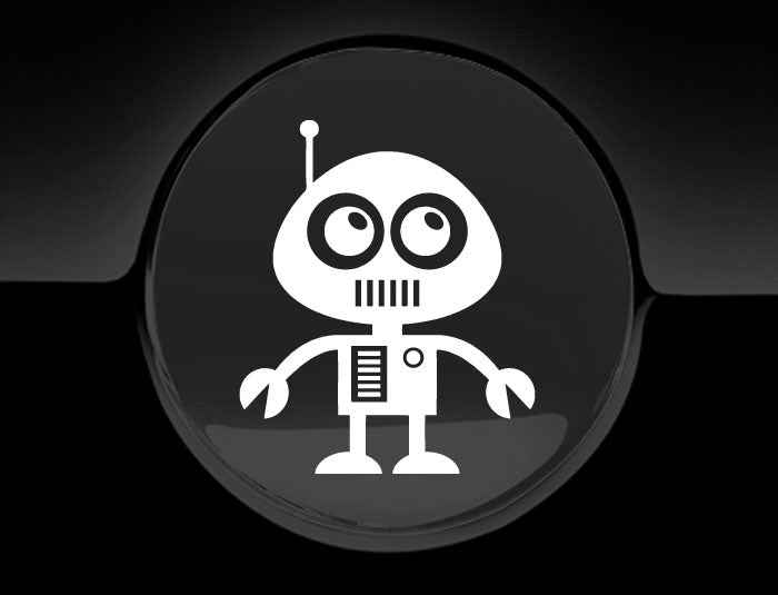 Adorable Robot Fuel Cap Car Sticker