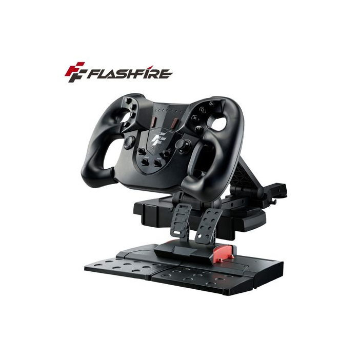 Flashfire Monza Racing Simulator Driving Game Steering Wheel & Pedals Set PC PS3 PS4 Switch Xbox One Forza Gran Turismo F1 Paddle Shift