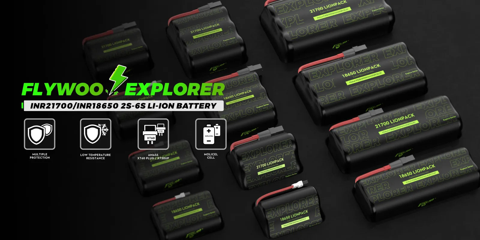 Flywoo Explorer Molicell P45B 21700 6S2P 9000mAh Lionpack Battery