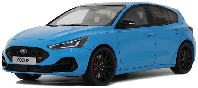 Ford Focus ST Edition 2024 Azure Blue 1:18 Scale OttOmobile Resin Model