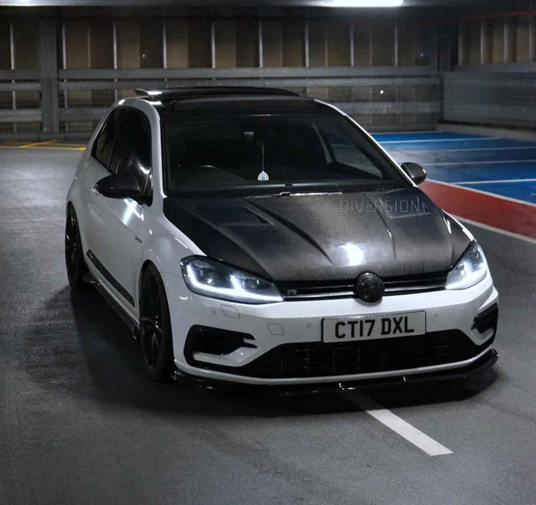 VW GOLF R MK7.5 EVO-1 GLOSS BLACK FRONT SPLITTER BY ZAERO (2017-2020)